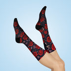 Deep Rose Cushioned Crew Socks