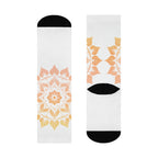 Antique Mandala on White Cushioned Crew Socks