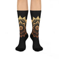 Antique Mandala on Black Cushioned Crew Socks