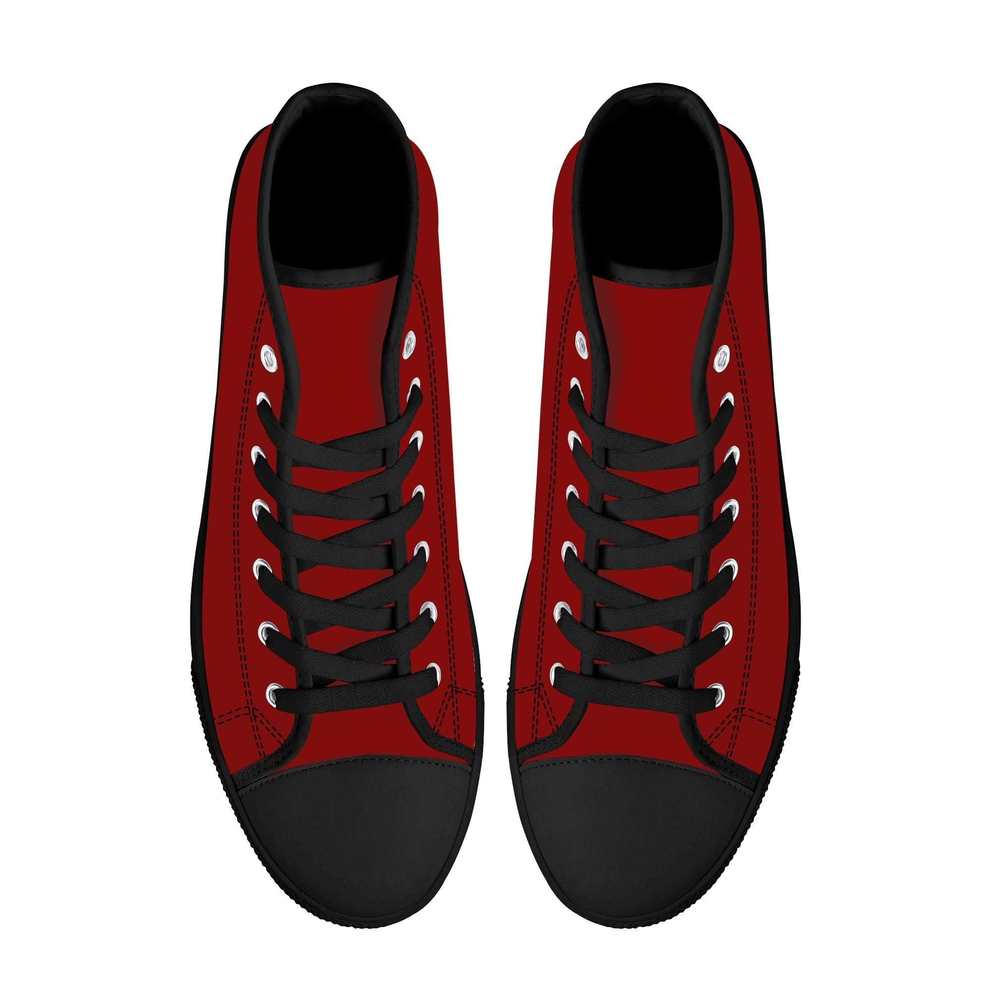 Red All Over Canvas Hightops (black pair top)
