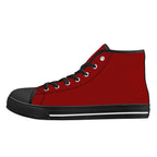 Red All Over Canvas Hightops (black left outside)