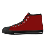 Red All Over Canvas Hightops (black right inside)