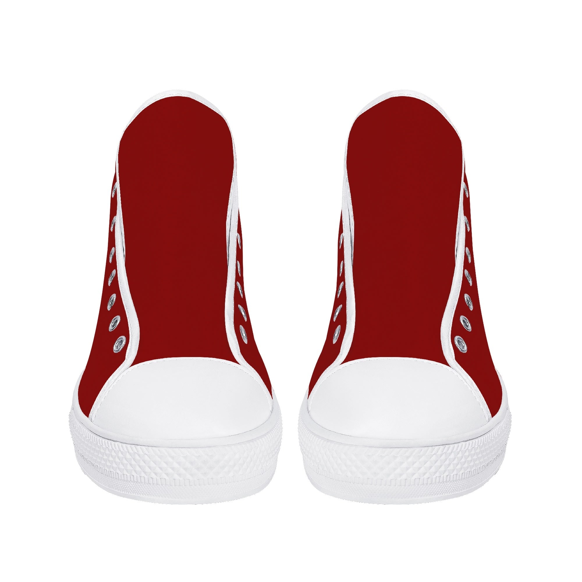 Red All Over Canvas Hightops (white pair front)