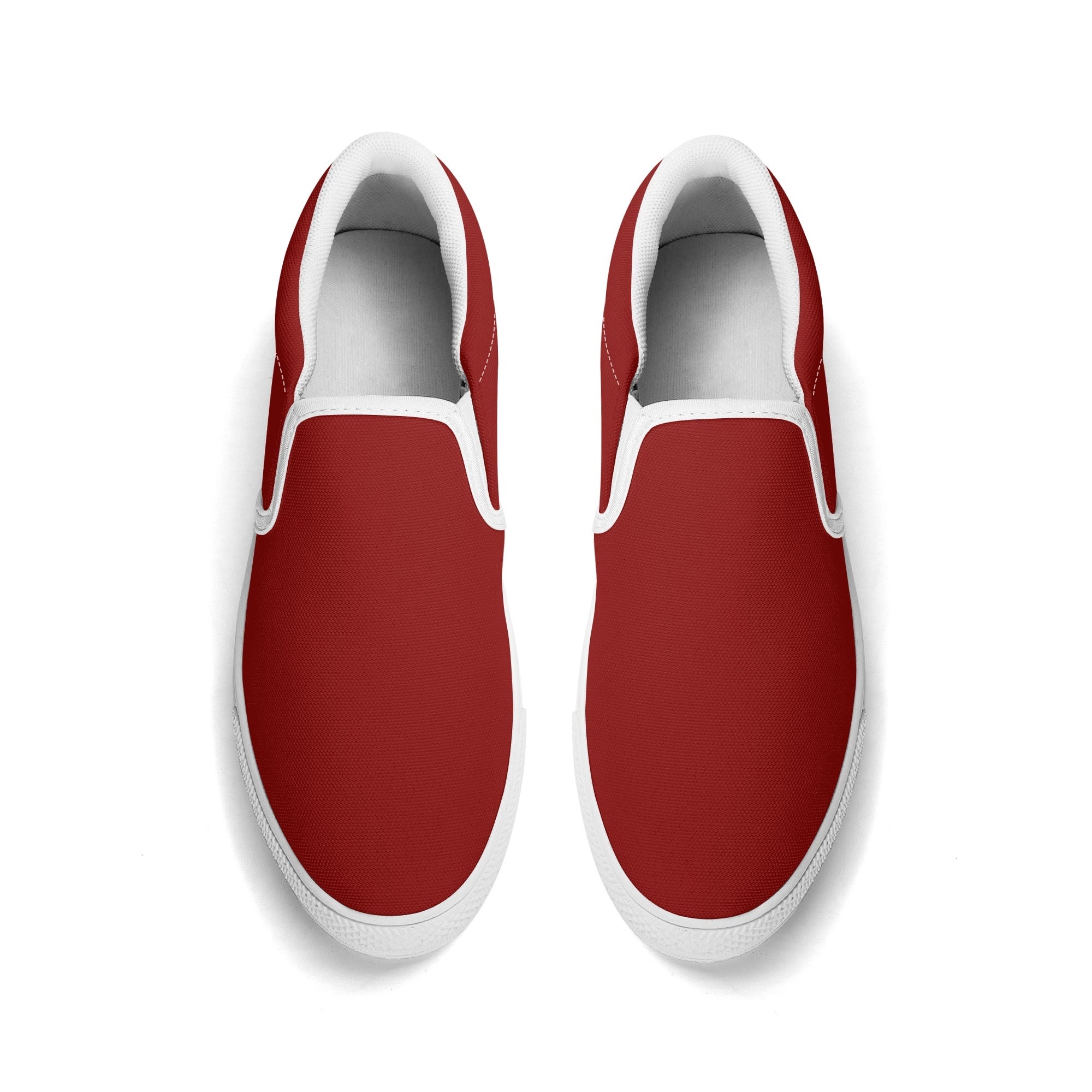 Red All Over Canvas Slipons (white pair top)