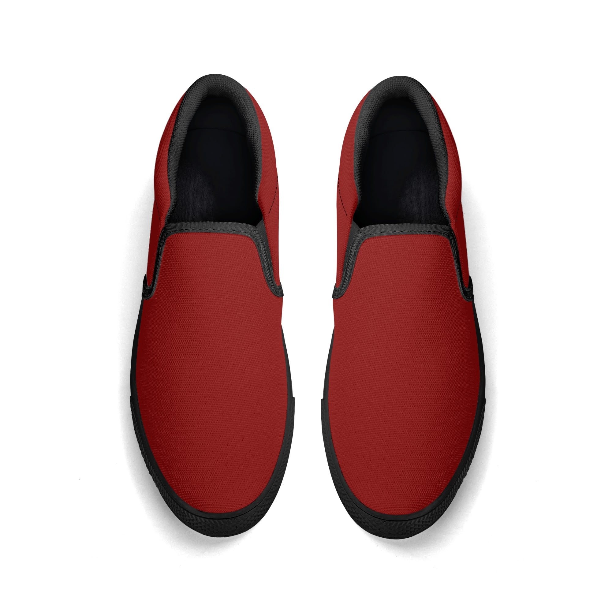 Red All Over Canvas Slipons (black pair top)