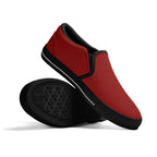 Red All Over Canvas Slipons (black pair stacked)