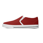 Red All Over Canvas Slipons (white left outside)