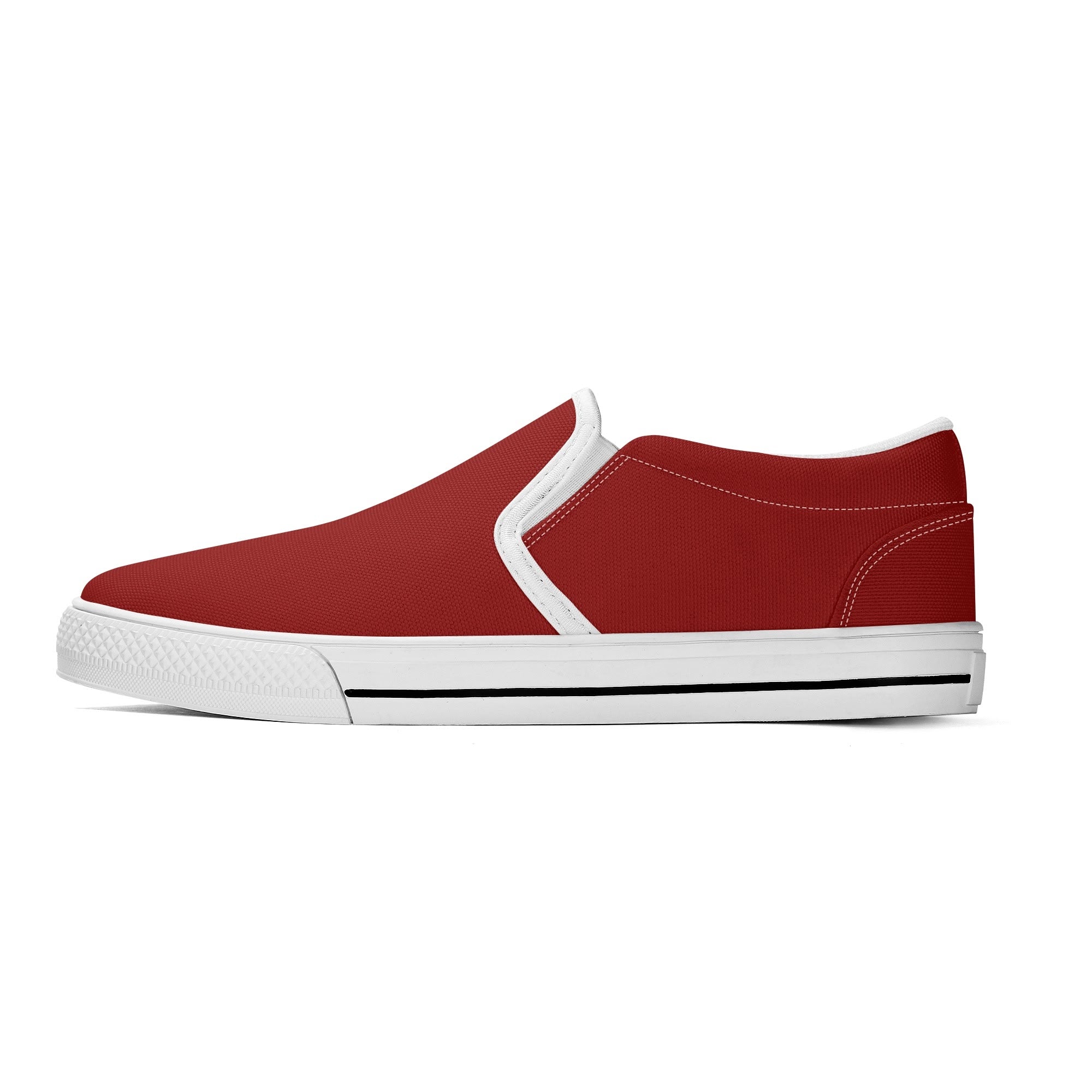 Red All Over Canvas Slipons (white left outside)