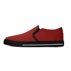 Red All Over Canvas Slipons (black left outside)