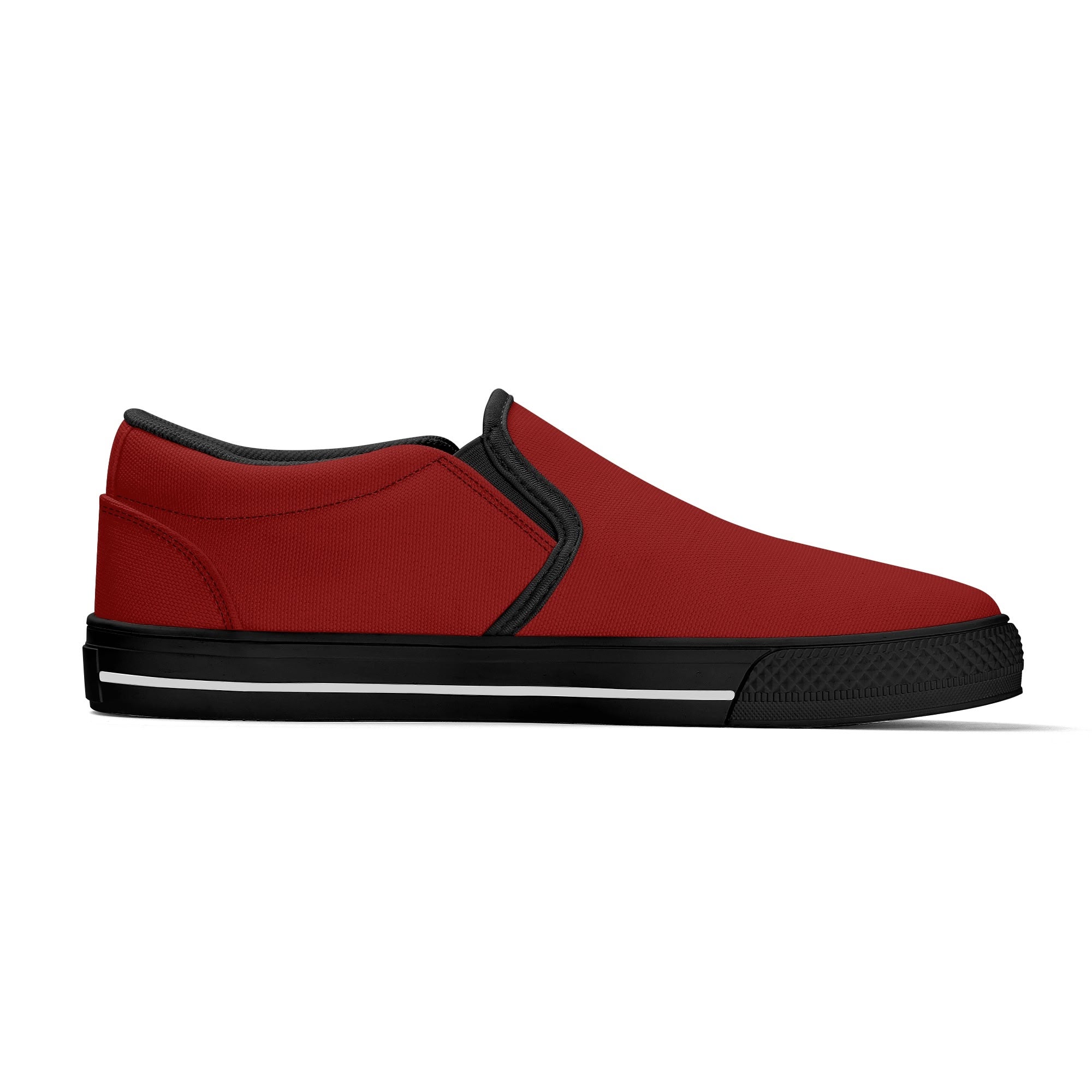 Red All Over Canvas Slipons (black left inside)