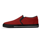 Red All Over Canvas Slipons (black right inside)