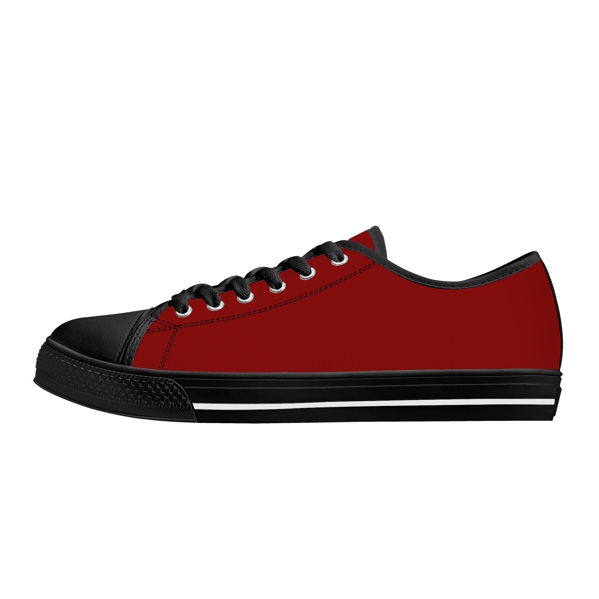 Red All Over Canvas Lowtops (black left outside)