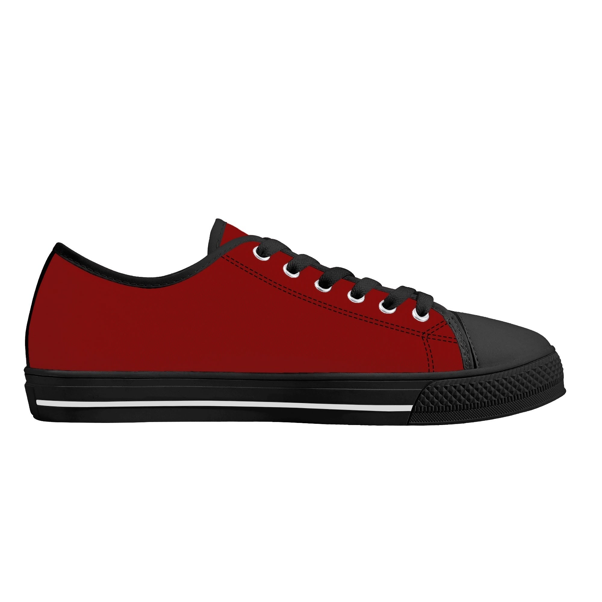 Red All Over Canvas Lowtops (black left inside)