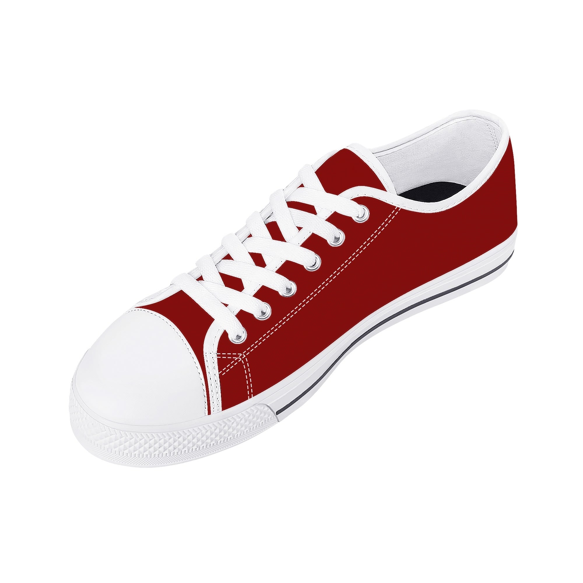 Red All Over Canvas Lowtops (white right above angled)