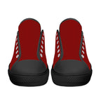 Red All Over Canvas Lowtops (black pair front)