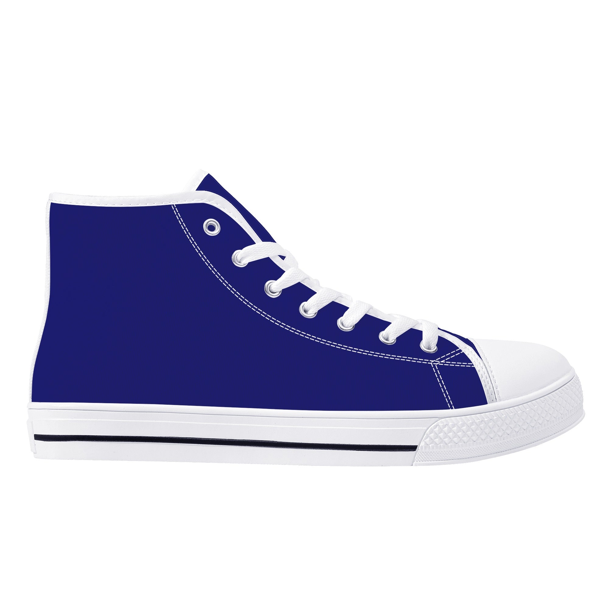 Midnight Blue All Over Canvas Hightops (white right outside)