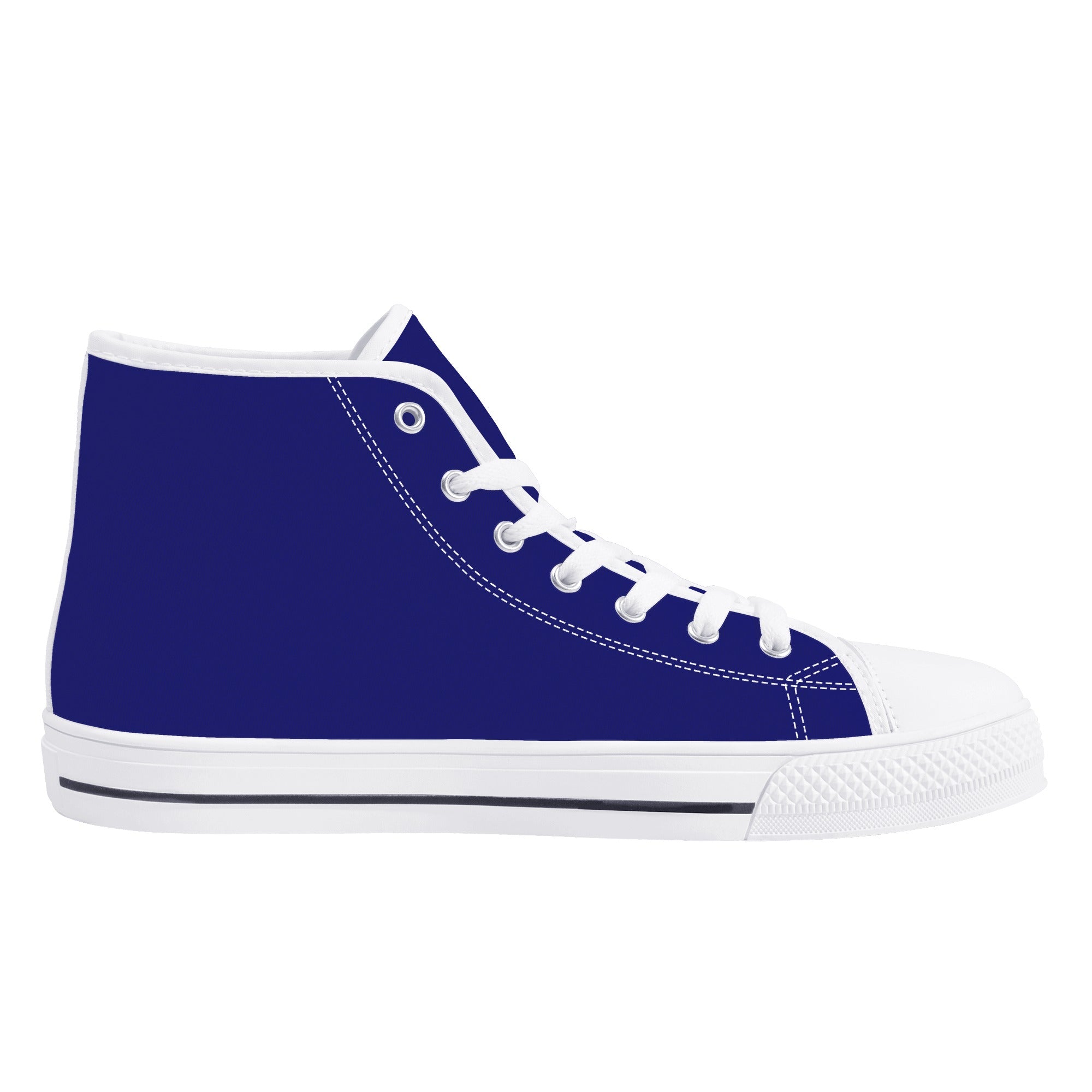 Midnight Blue All Over Canvas Hightops (white left inside)