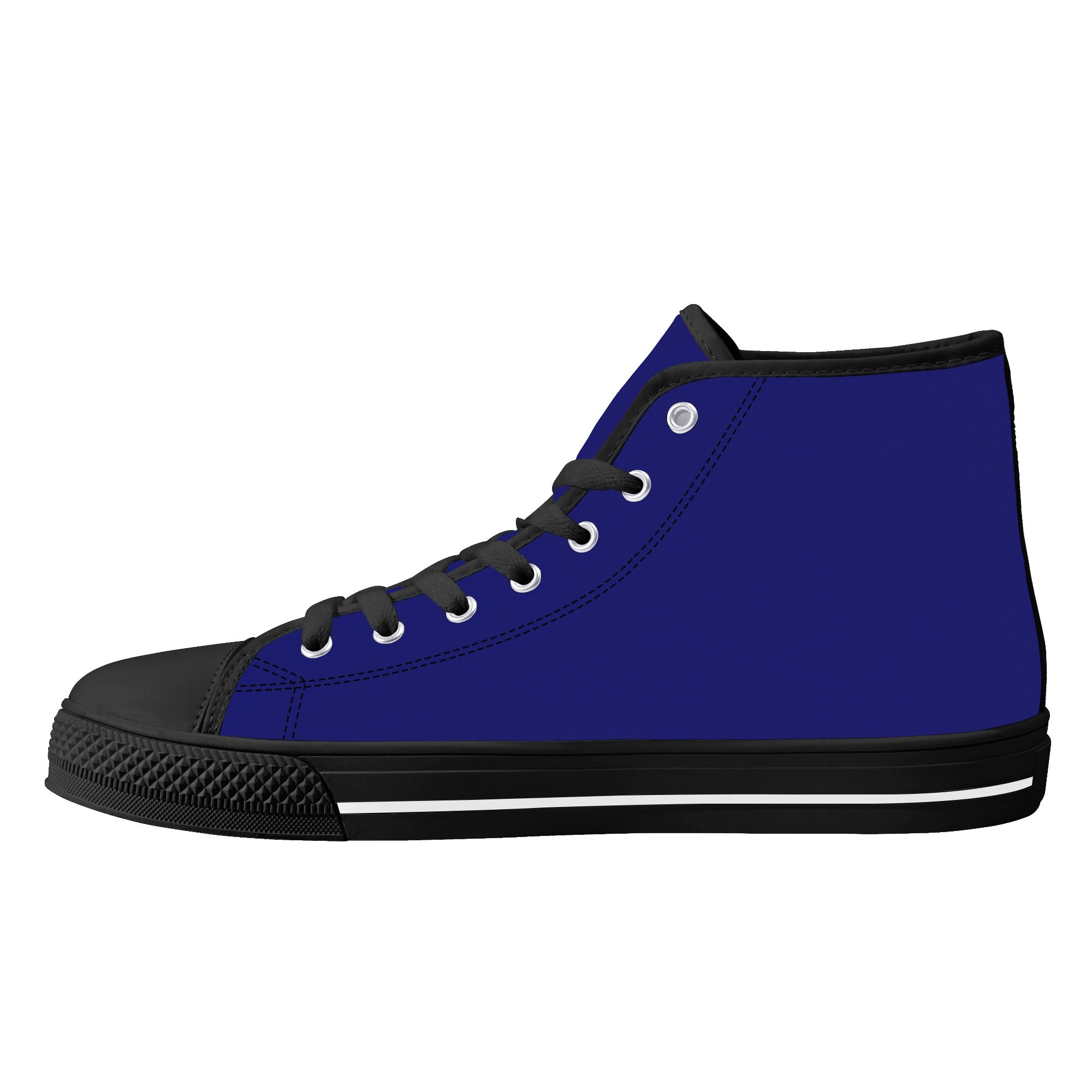 Midnight Blue All Over Canvas Hightops (black right inside)