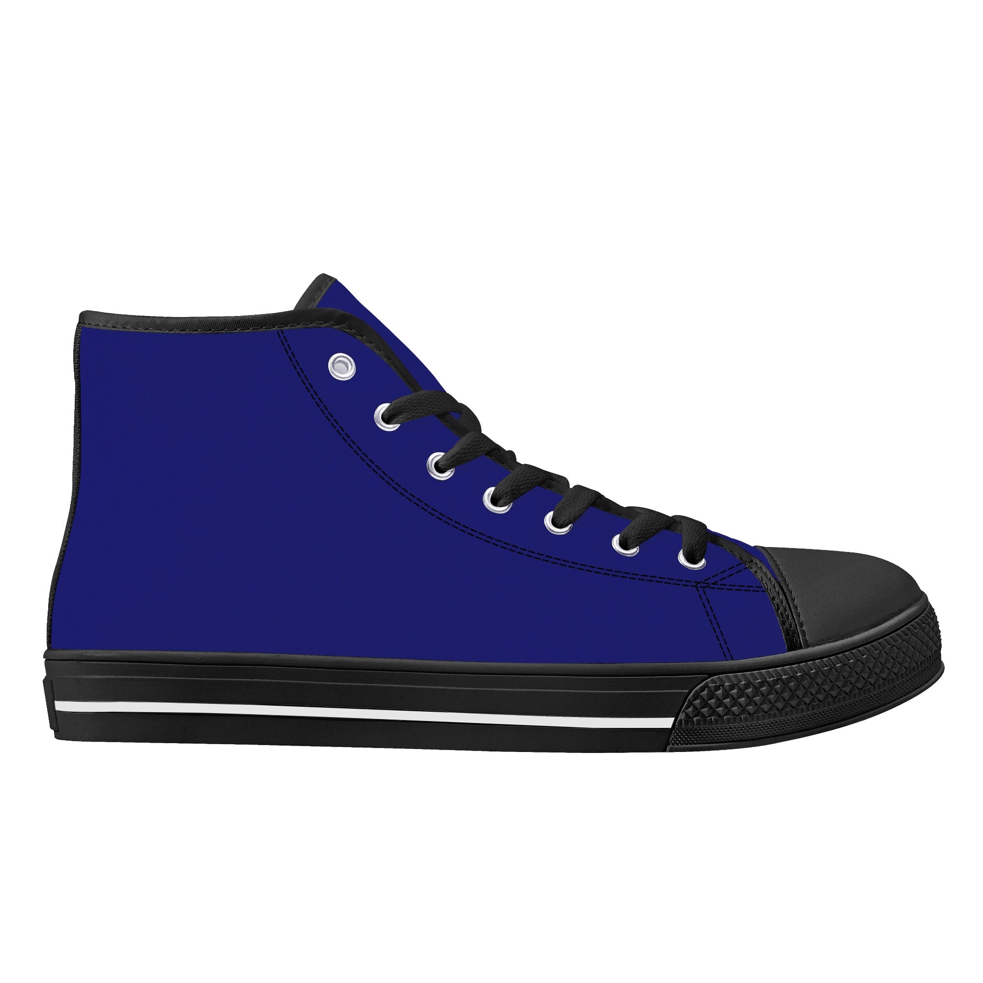 Midnight Blue All Over Canvas Hightops (black right outside)