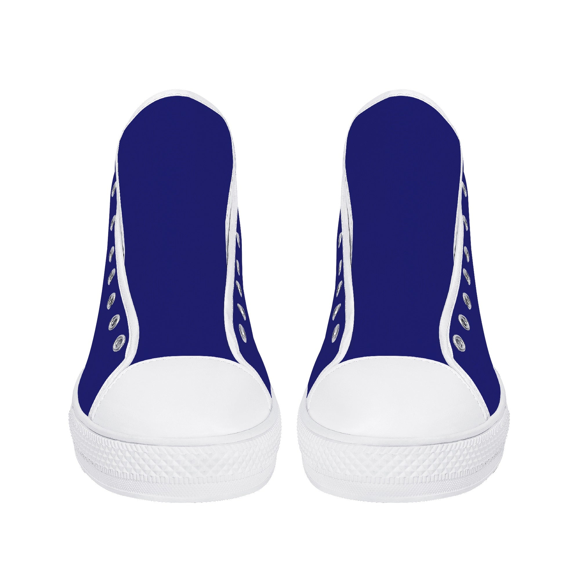 Midnight Blue All Over Canvas Hightops (white pair front)
