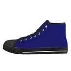 Midnight Blue All Over Canvas Hightops (black left outside)