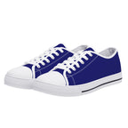 Midnight Blue All Over Canvas Lowtops (white pair angled)