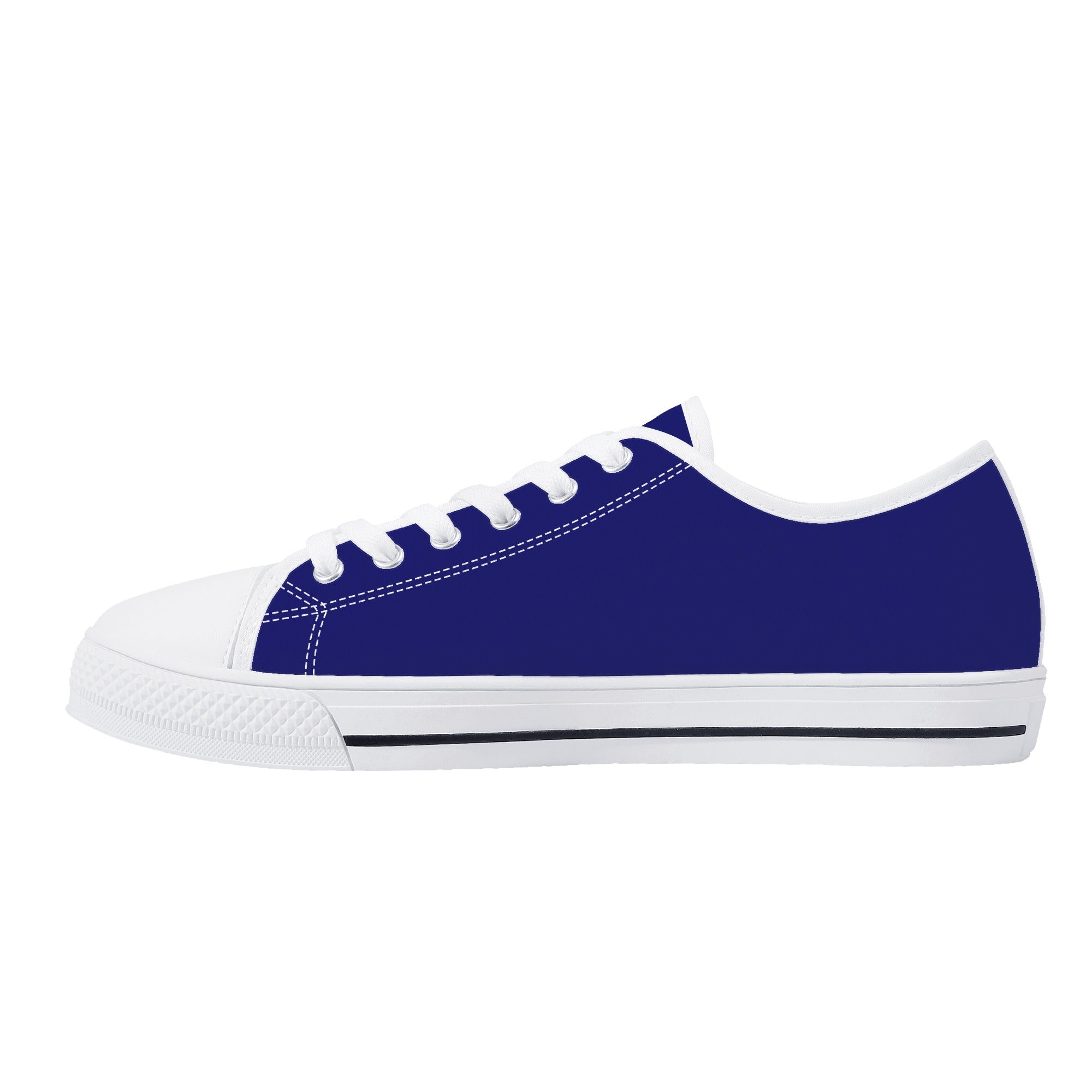 Midnight Blue All Over Canvas Lowtops (white right inside)