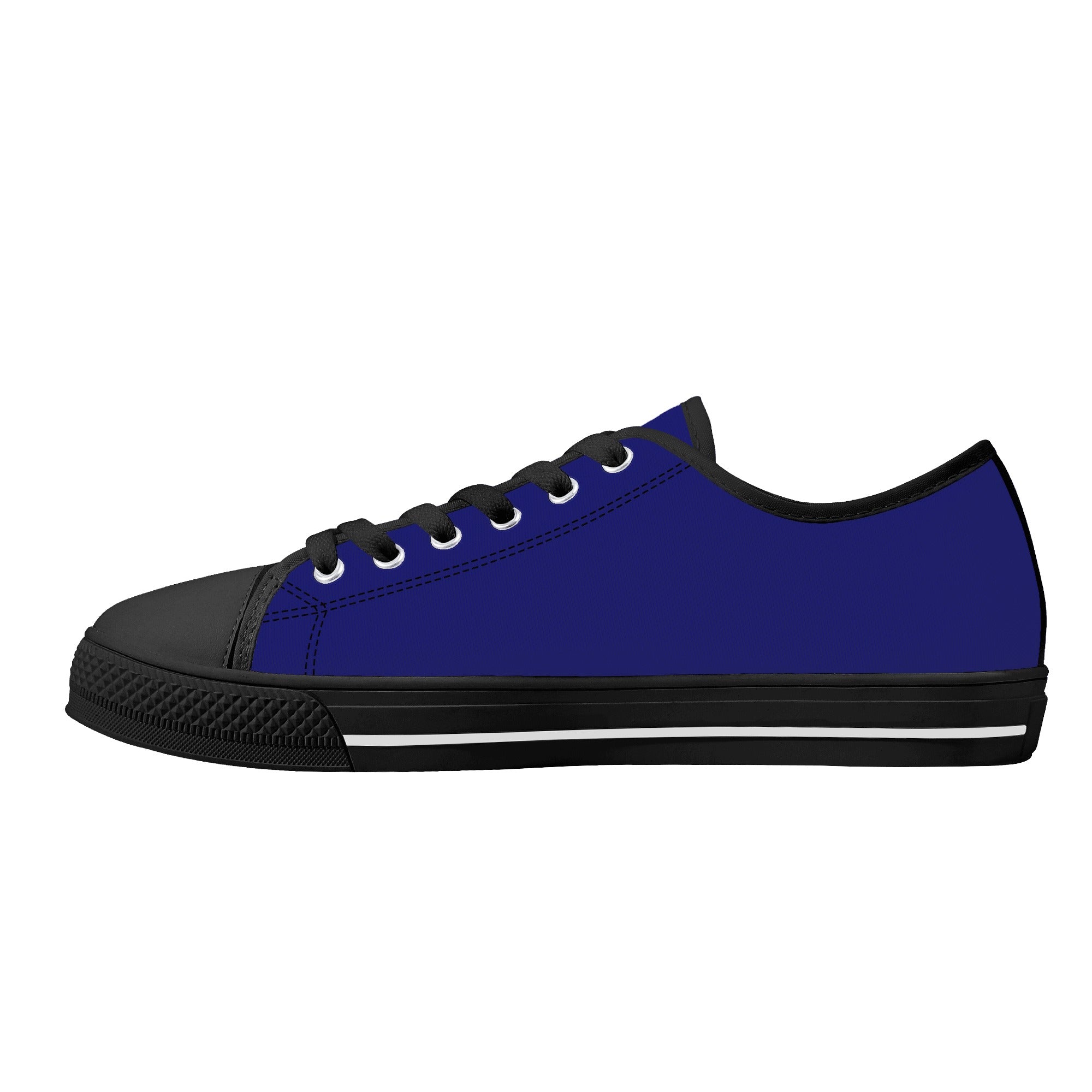 Midnight Blue All Over Canvas Lowtops (black right inside)