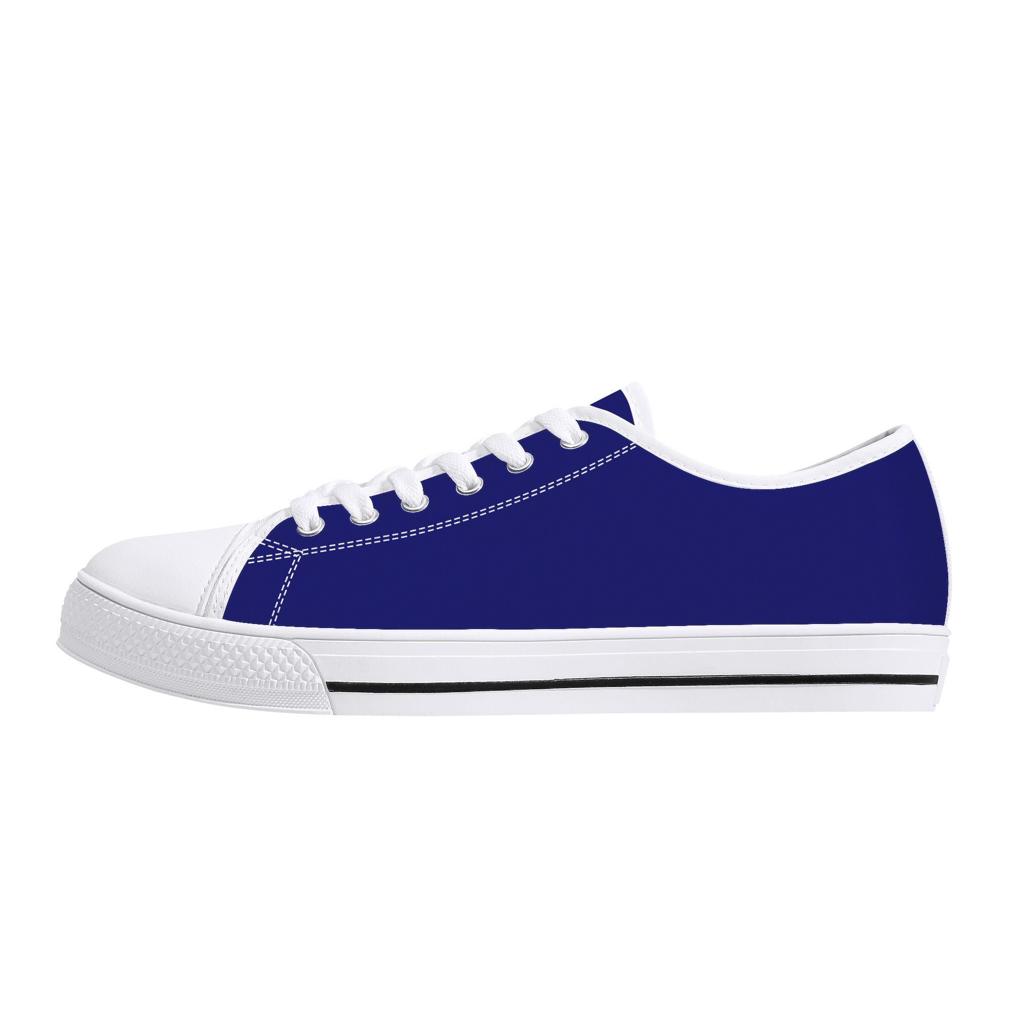 Midnight Blue All Over Canvas Lowtops (white left outside)