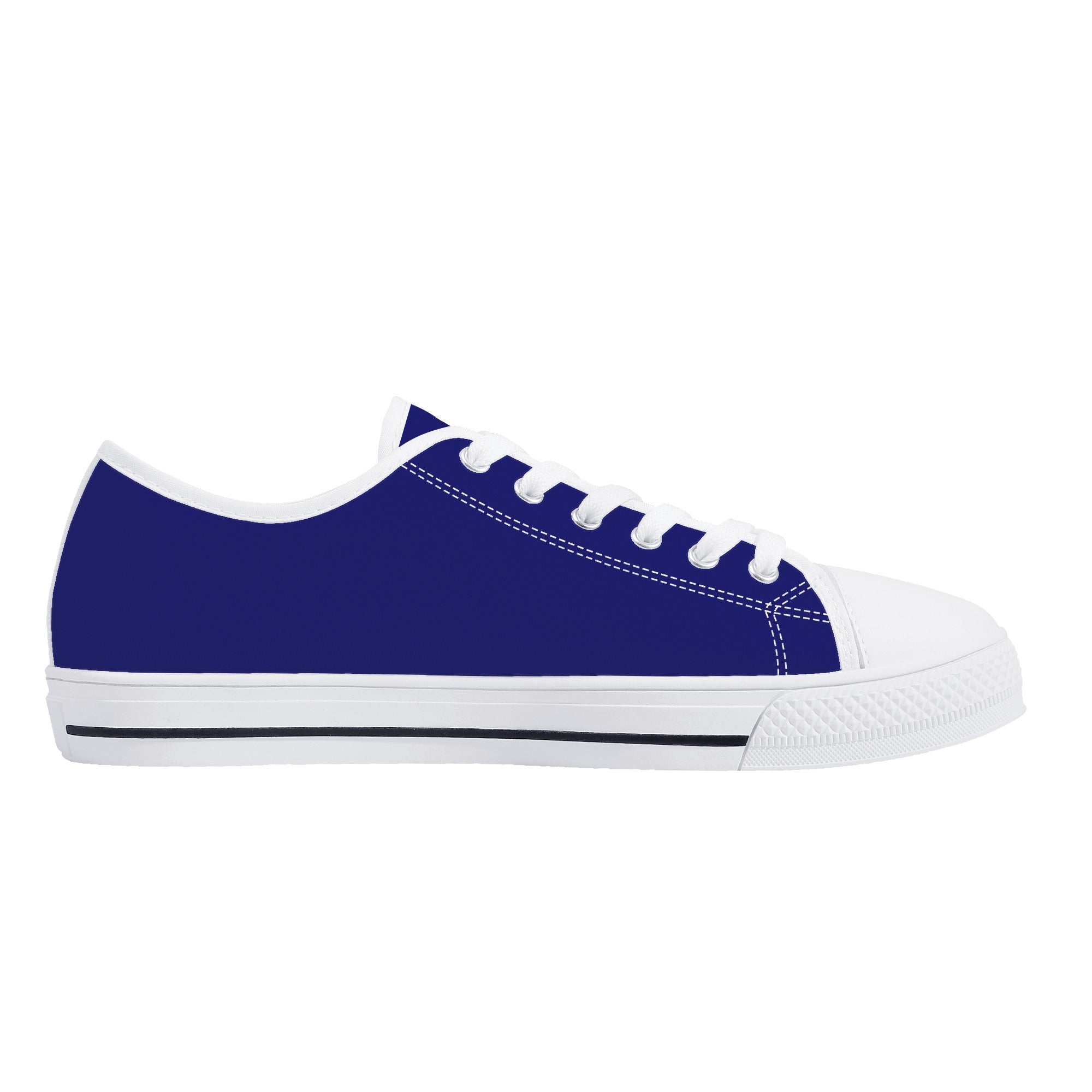 Midnight Blue All Over Canvas Lowtops (white left inside)