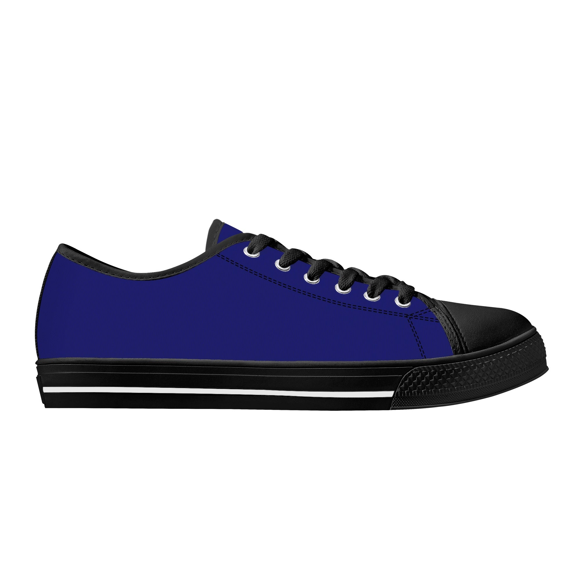 Midnight Blue All Over Canvas Lowtops (black right outside)