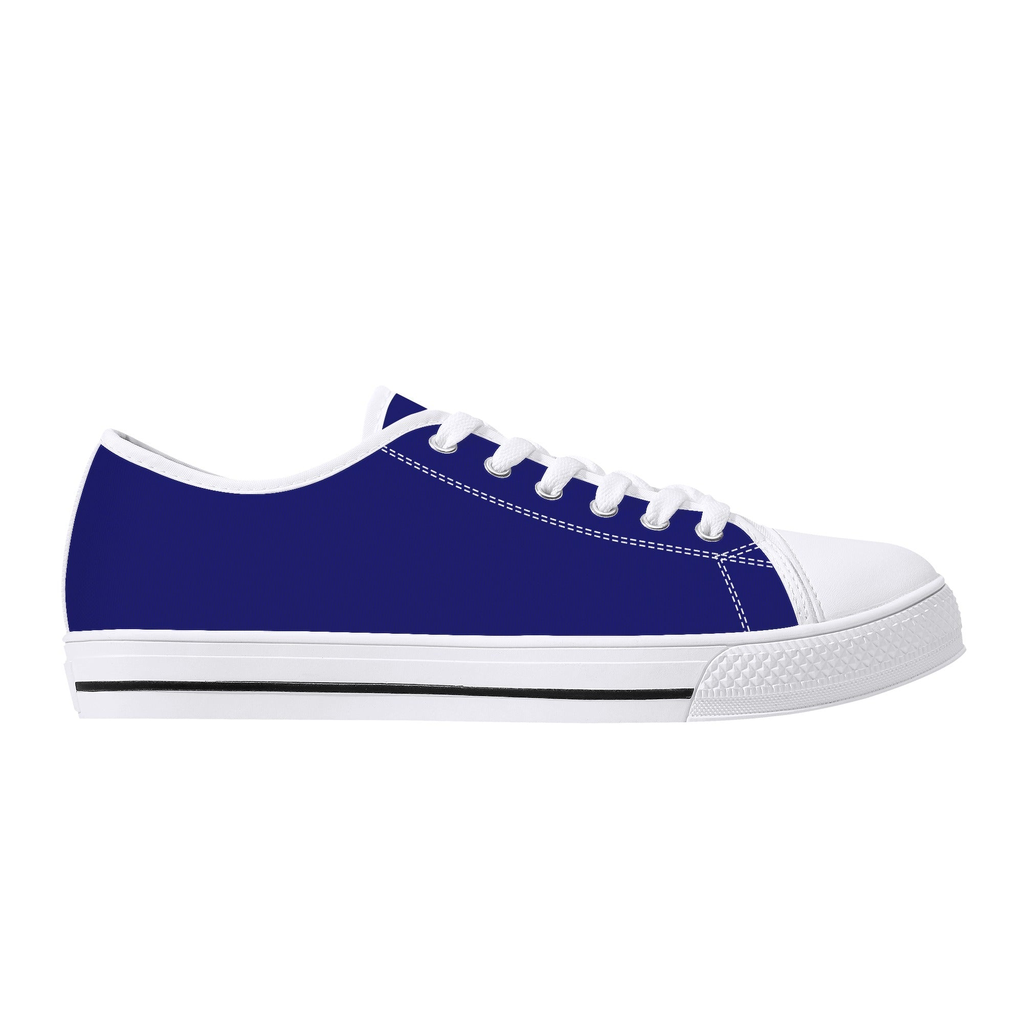 Midnight Blue All Over Canvas Lowtops (white right outside)