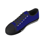 Midnight Blue All Over Canvas Lowtops (black right above angled)
