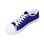Midnight Blue All Over Canvas Lowtops (white right above angled)