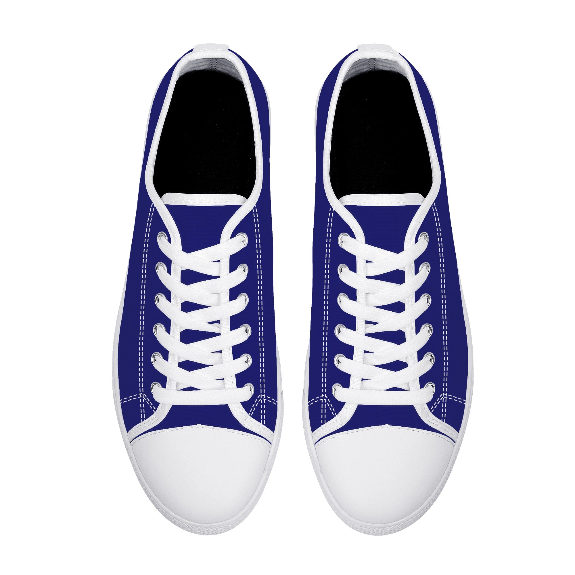 Midnight Blue All Over Canvas Lowtops (white pair top)