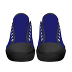 Midnight Blue All Over Canvas Lowtops (black pair front)