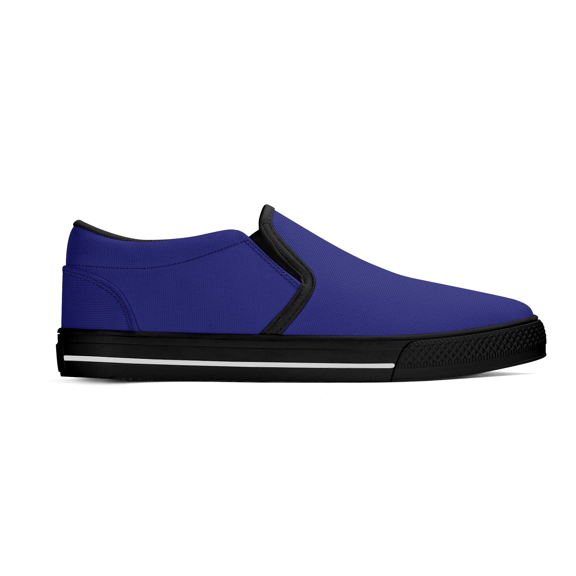 Midnight Blue All Over Canvas Slipons (black right outside)