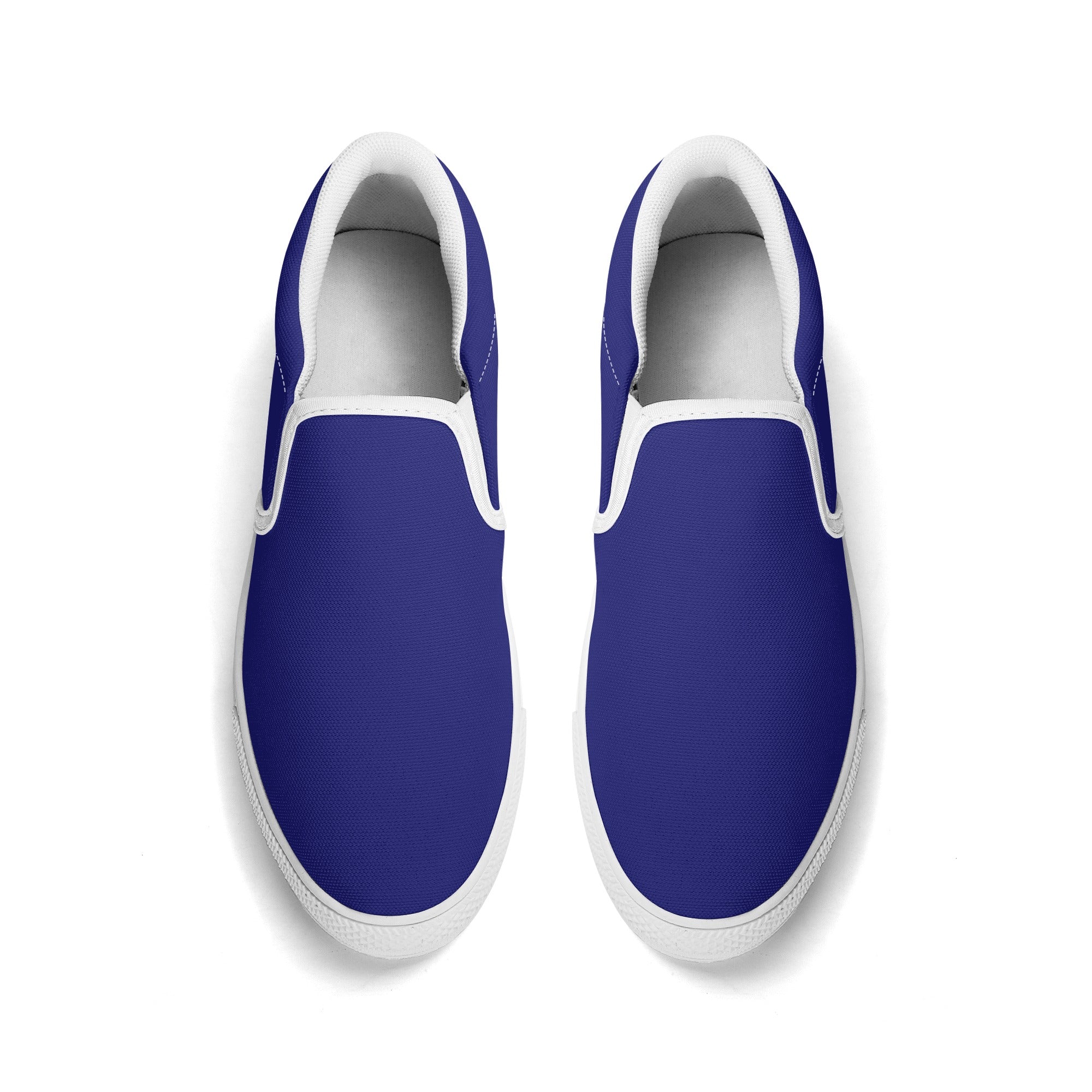 Midnight Blue All Over Canvas Slipons (white pair top)