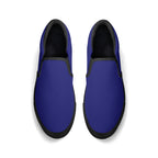Midnight Blue All Over Canvas Slipons (black pair top)