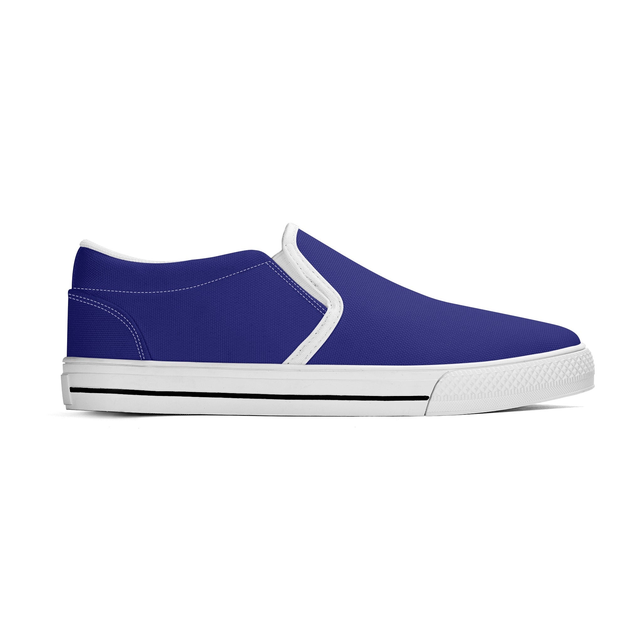 Midnight Blue All Over Canvas Slipons (white right outside)