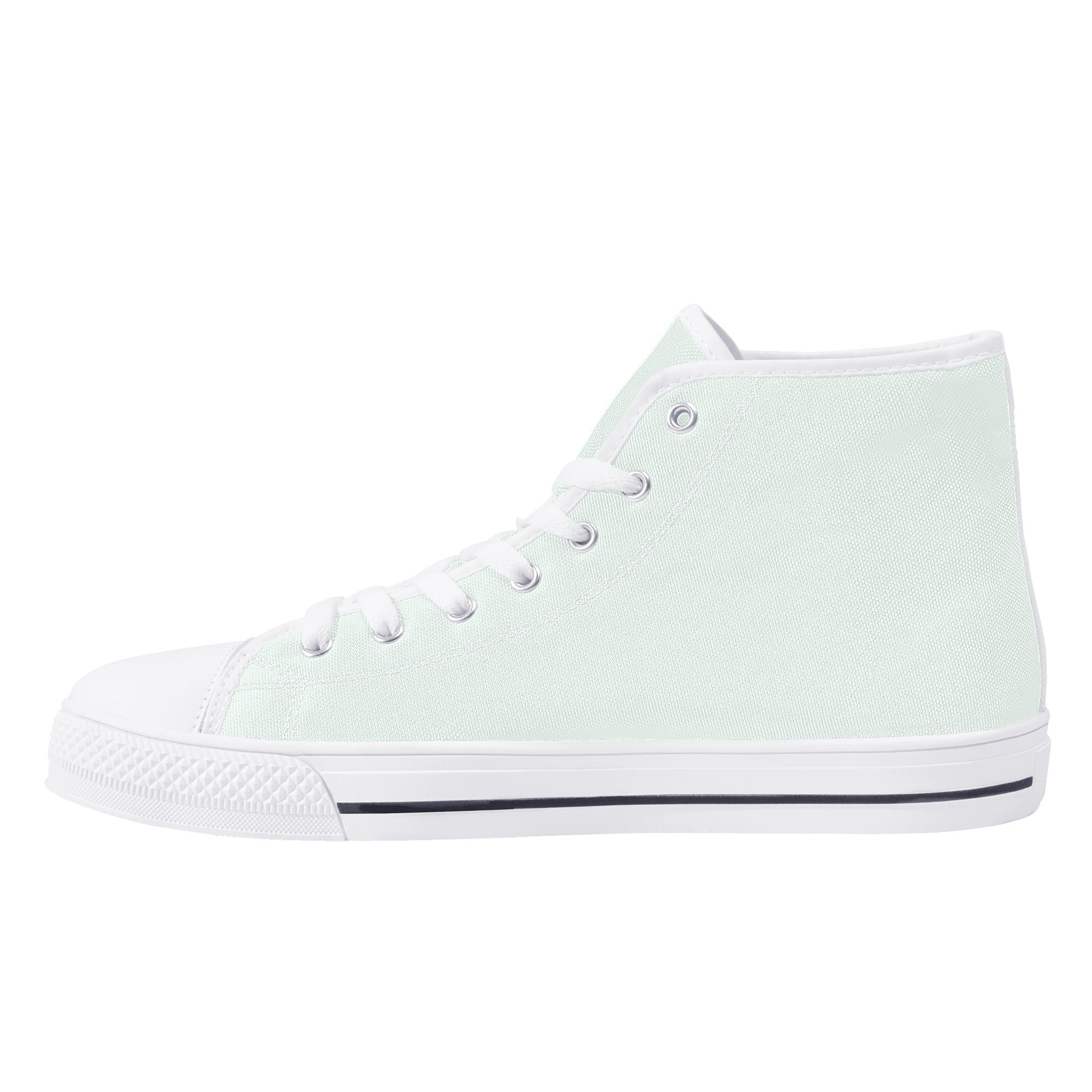 Mint Cream All Over Canvas Hightops (white right inside)