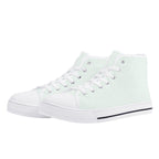 Mint Cream All Over Canvas Hightops (white pair angled)