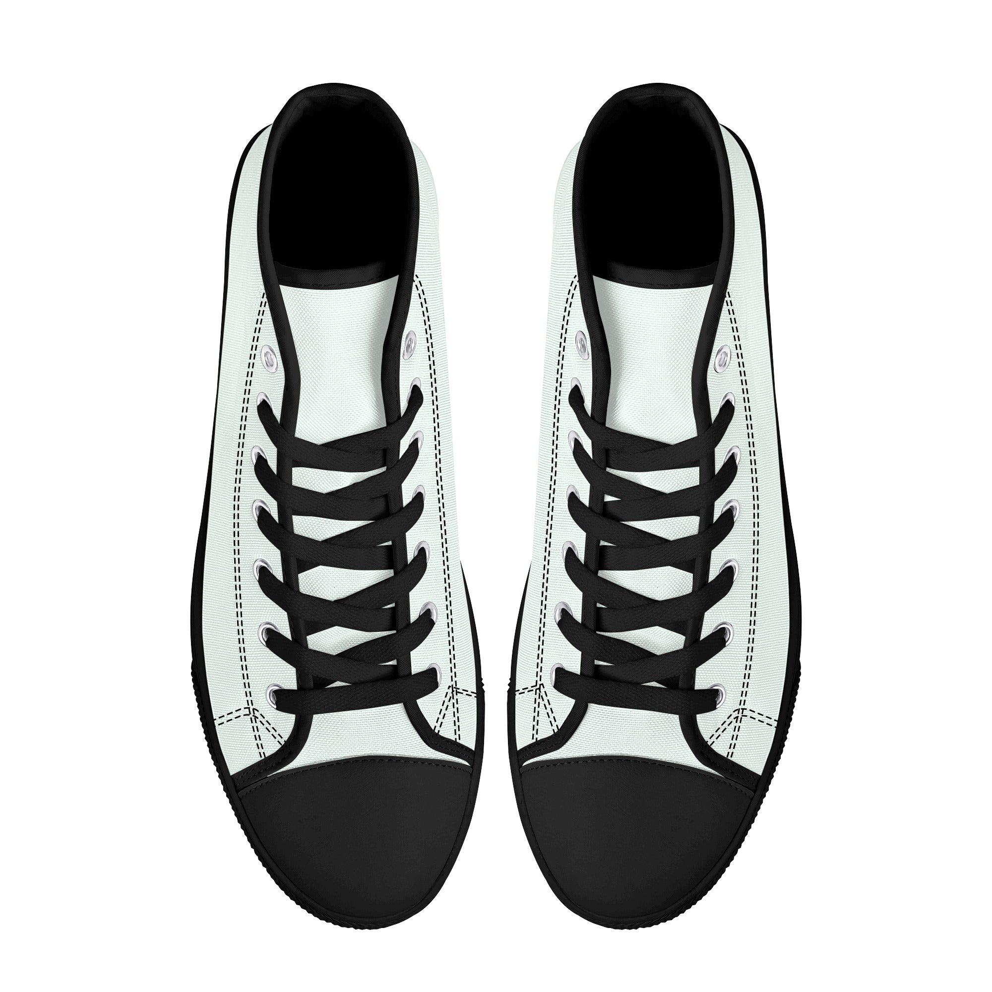 Mint Cream All Over Canvas Hightops (black pair top)