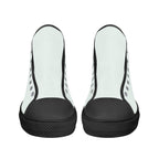 Mint Cream All Over Canvas Hightops (black pair front)