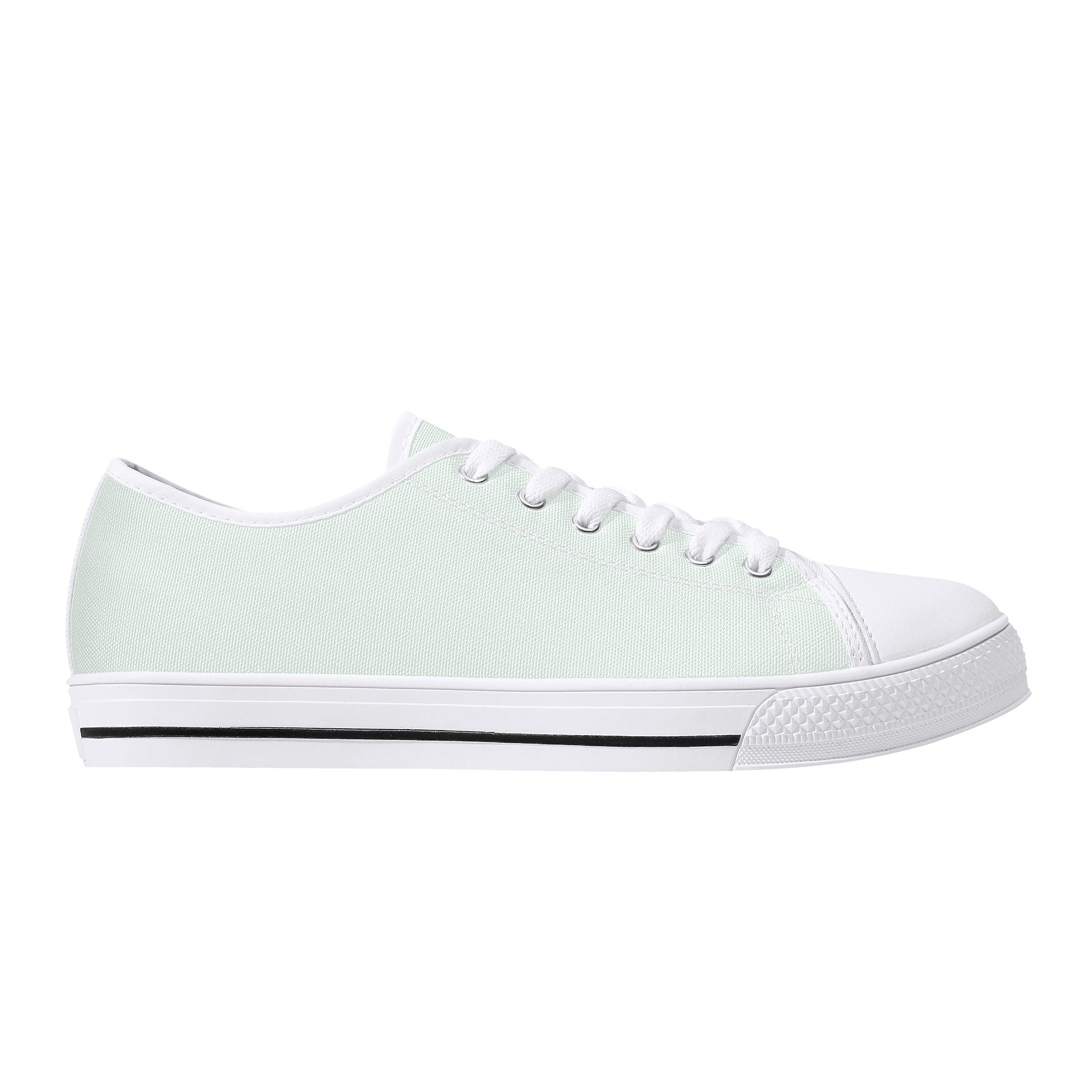 Mint Cream All Over Canvas Lowtops (white right outside)