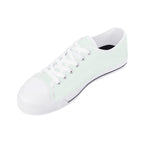 Mint Cream All Over Canvas Lowtops (white right above angled)