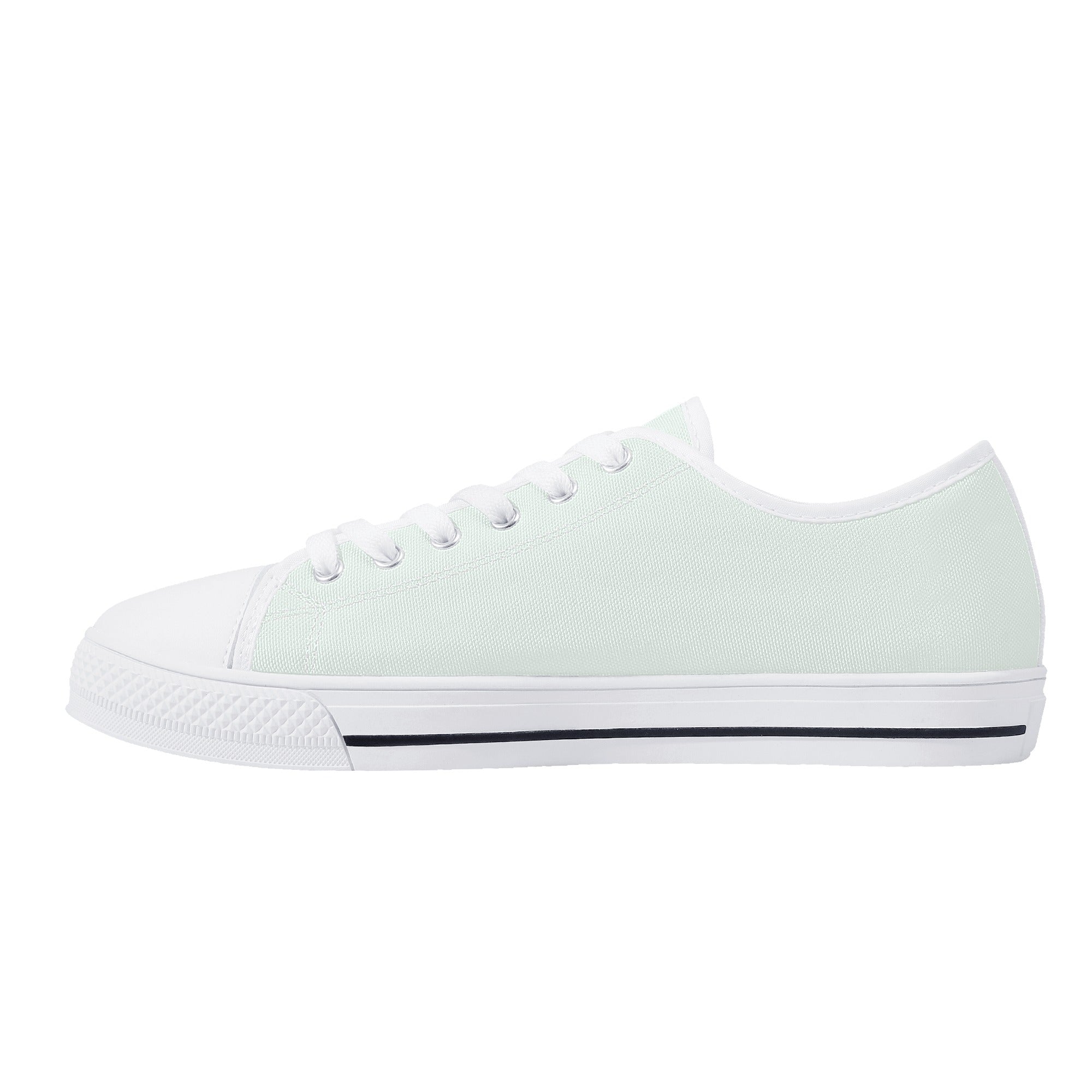 Mint Cream All Over Canvas Lowtops (white right inside)