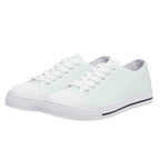Mint Cream All Over Canvas Lowtops (white pair angled)
