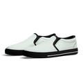 Mint Cream All Over Canvas Slipons (black pair angled)