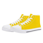 Gold All Over Canvas Hightops (white pair angled)